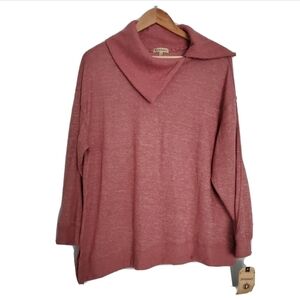 NWT DEMOCRACY Asymmetrical Split Neck Sweater